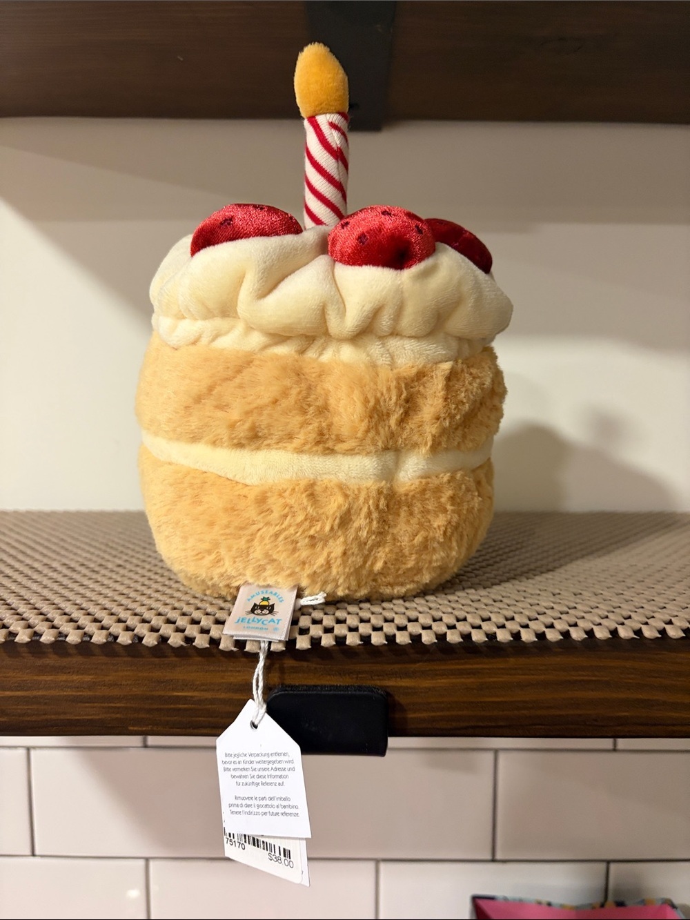 Jellycat Amuseables Plush Birthday Cake Character Plush - Yellow, Red - Picture 5 of 9